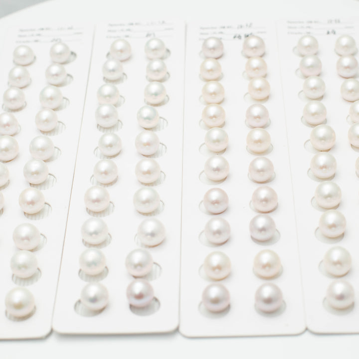 Edison 11-12mm Round Pearls White 6A Pearl Pairs