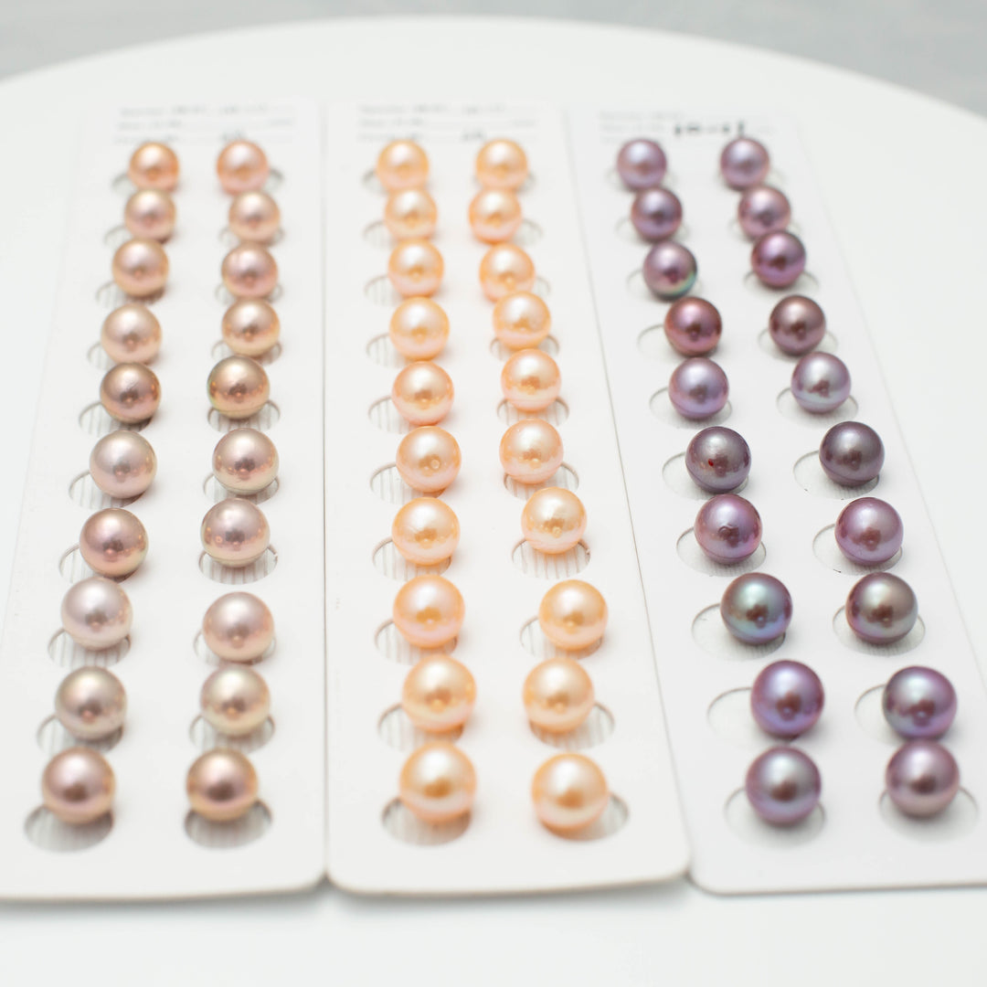 Edison 10-11mm Round Pearls Colorful 6A Pearl Pairs