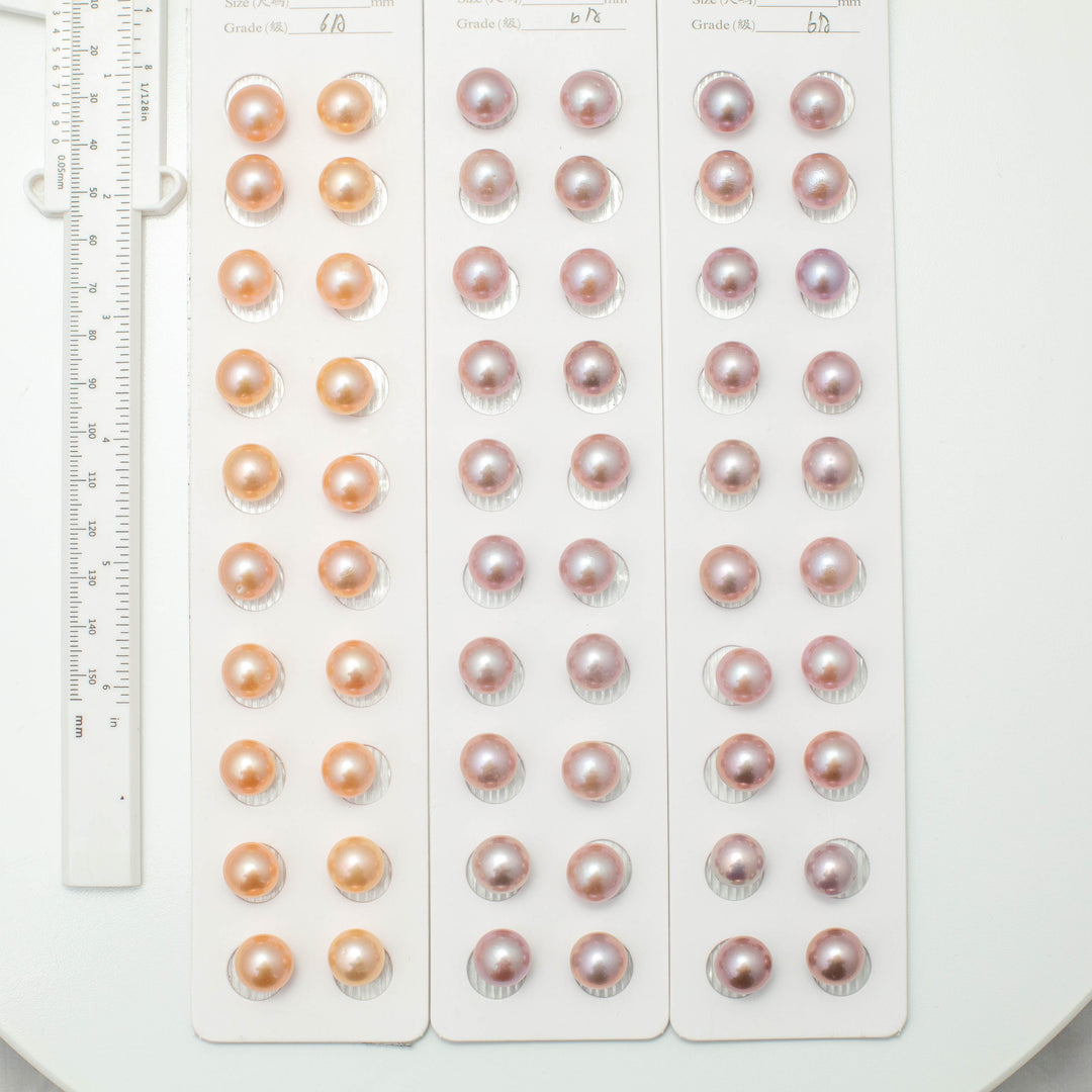 Edison 11-12mm Round Pearls Colorful 6A Pearl Pairs