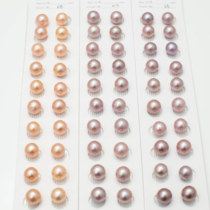 Edison 11-12mm Round Pearls Colorful 6A Pearl Pairs