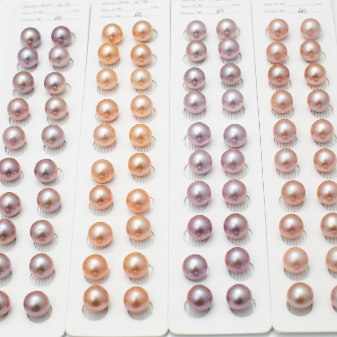 Edison 12-13mm Round Pearls Colorful 6A Pearl Pairs