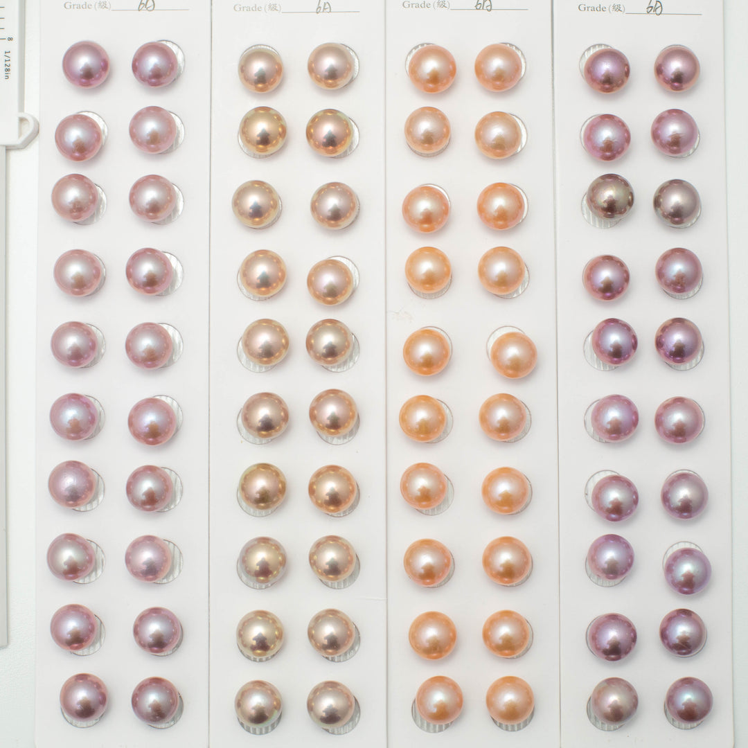 Edison 13-14mm Round Pearls Colorful 6A Pearl Pairs