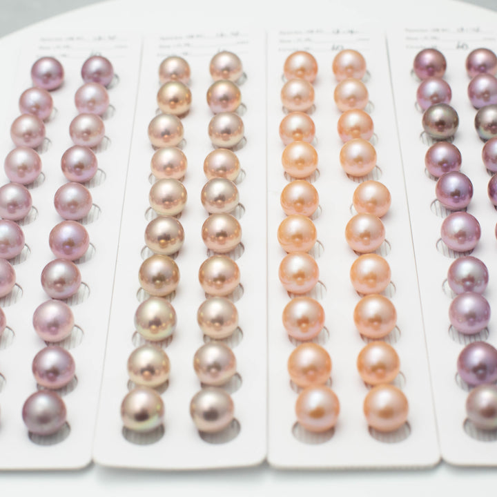 Edison 13-14mm Round Pearls Colorful 6A Pearl Pairs