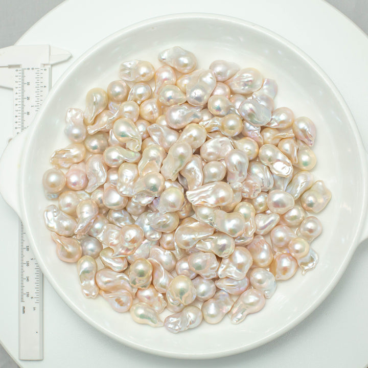 Baroque 13-15mm Fireball Pearls White TOP Single Pearl