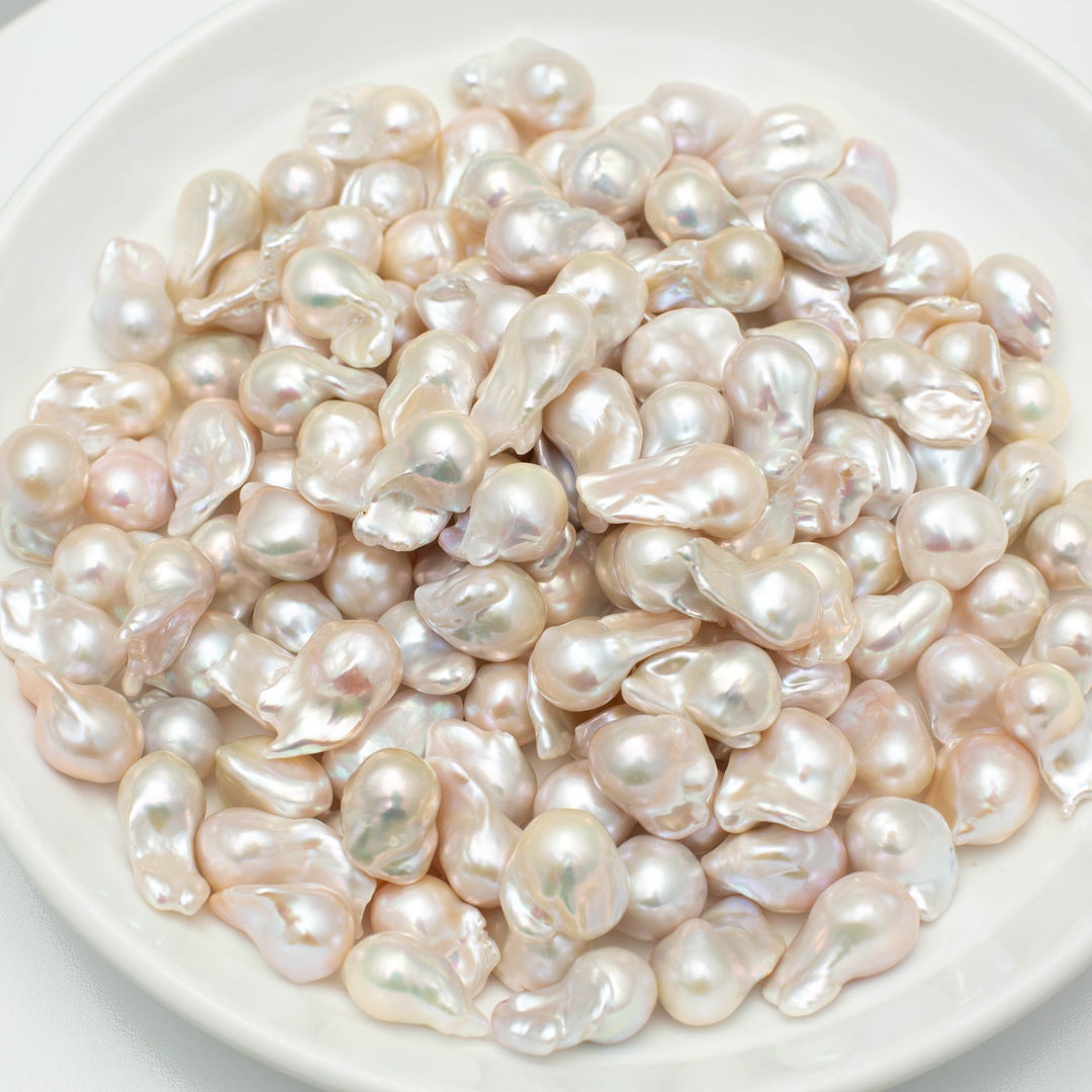 Baroque 13-15mm Fireball Pearls White TOP Single Pearl