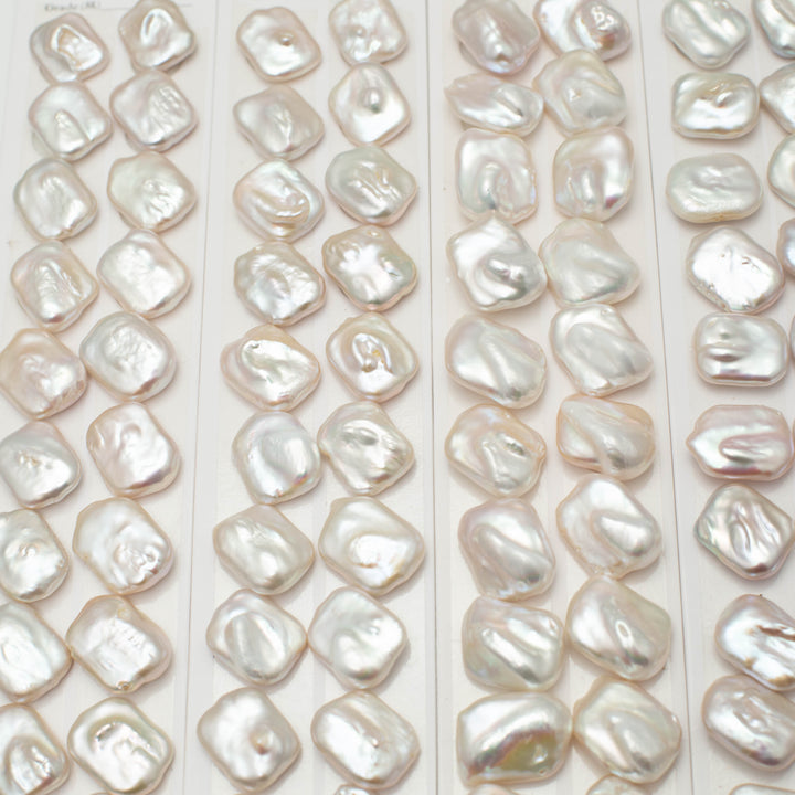 Baroque 15*20mm Square Pearls White AAA Pearl Pairs