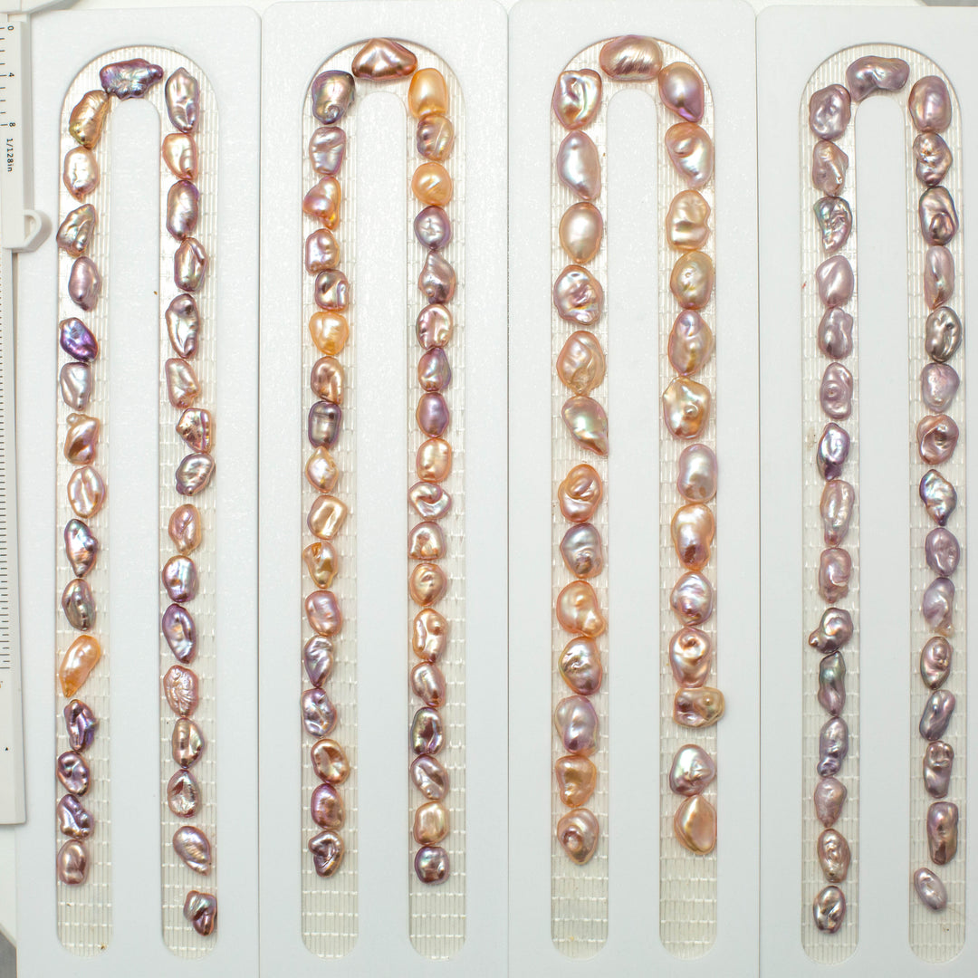 Baroque 8-10mm Keshi Pearls Colorful AAA Pearl Strands