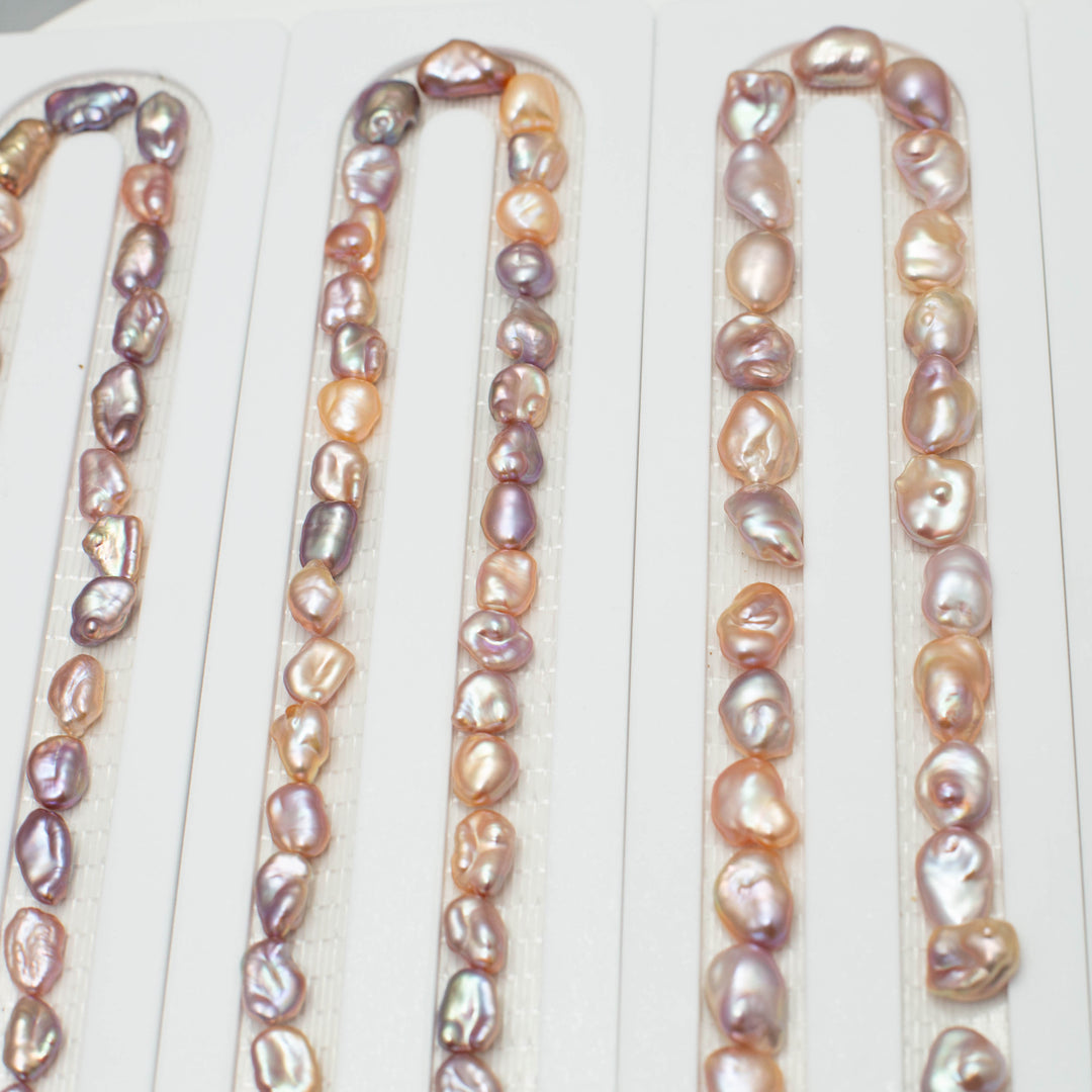 Baroque 8-10mm Keshi Pearls Colorful AAA Pearl Strands
