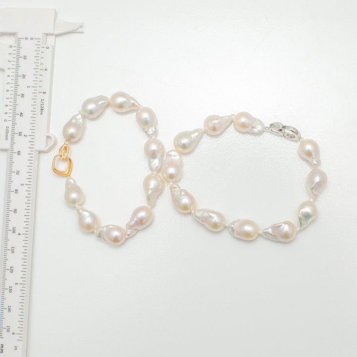 Baroque 11-12mm Fireball Pearls White AAA Pearl Strands