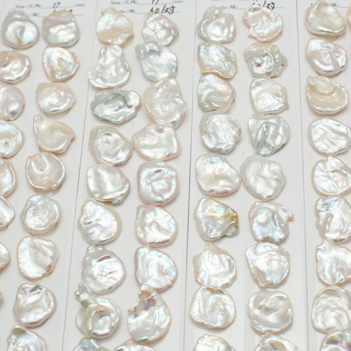 Baroque 17-18mm Keshi Pearls White AAA Pearl Pairs