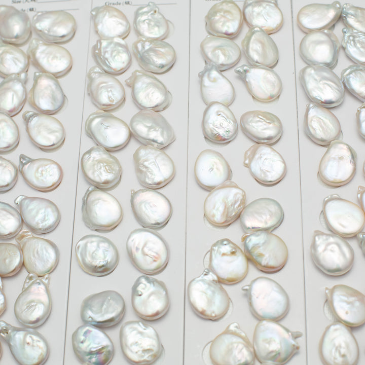 Baroque 15-16mm Teardrop Pearls White AAA Pearl Pairs