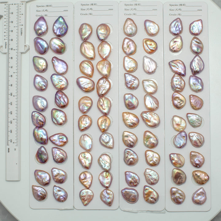 Baroque 16-17mm Teardrop Pearls Colorful AAA Pearl Pairs