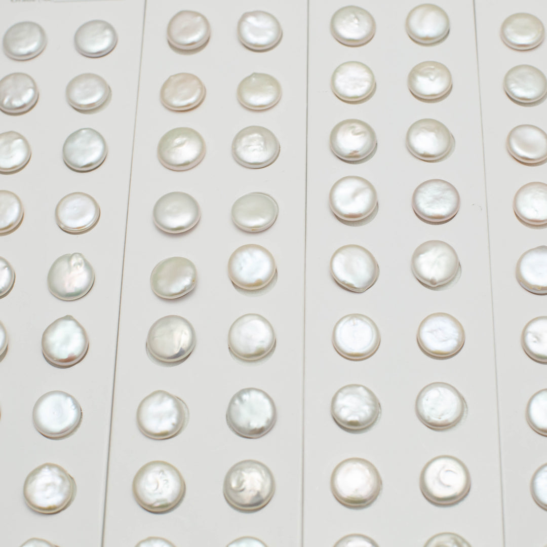 Baroque 12-13mm Coin Pearls White AAA Pearl Pairs