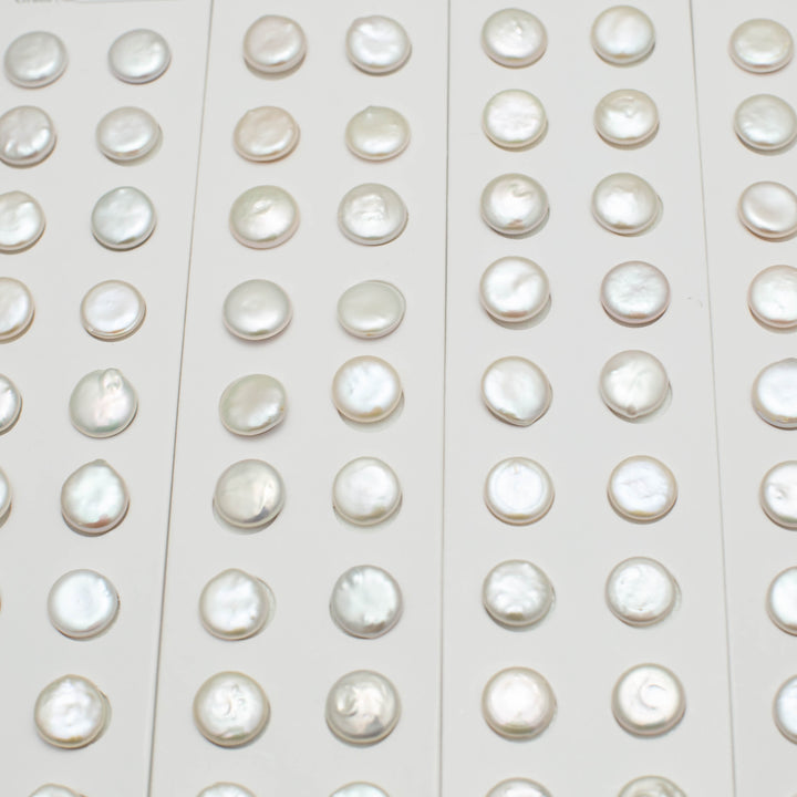 Baroque 12-13mm Coin Pearls White AAA Pearl Pairs