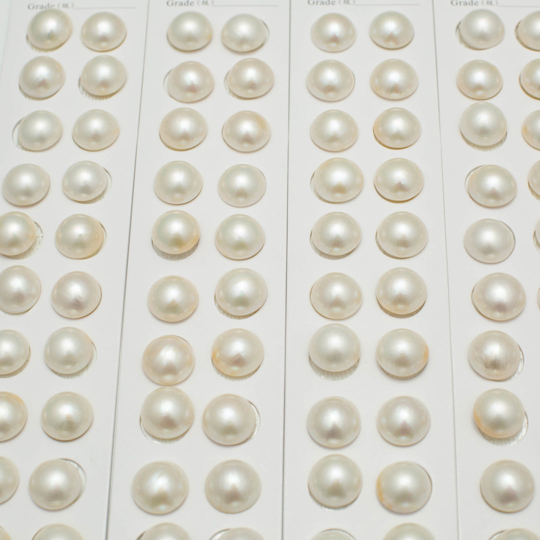 MABE 15-16mm Round Pearls White AAA Pearl Pairs