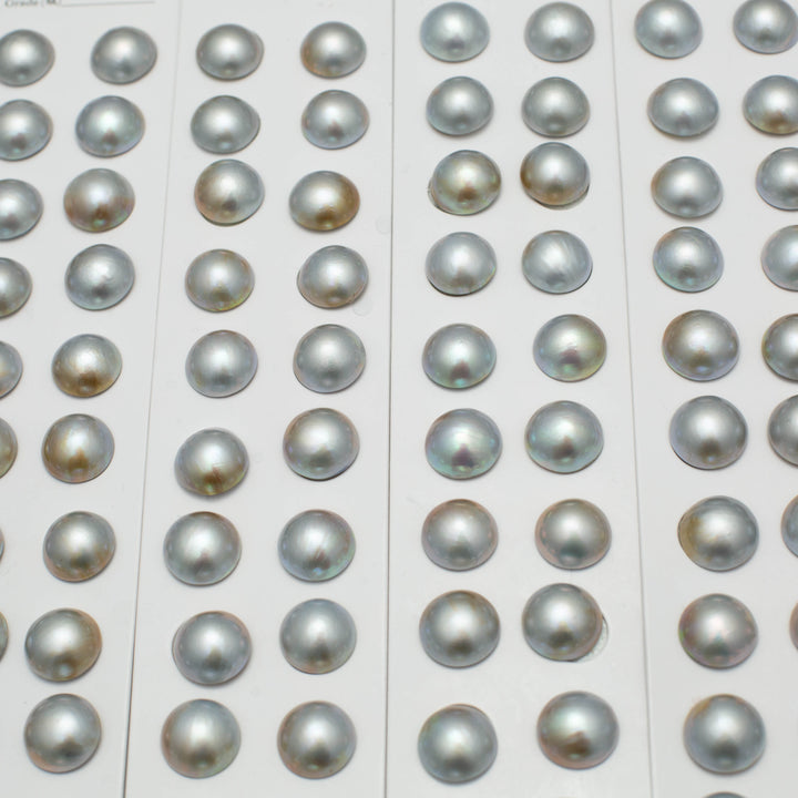 MABE 15-16mm Round Pearls Grey AAA Pearl Pairs