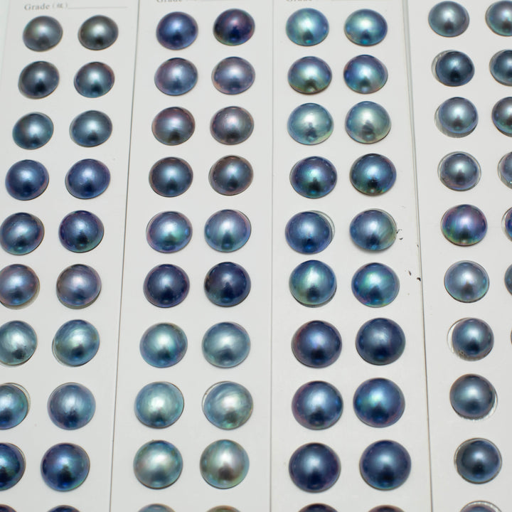 MABE 15-16mm Round Pearls Blue AAA Pearl Pairs