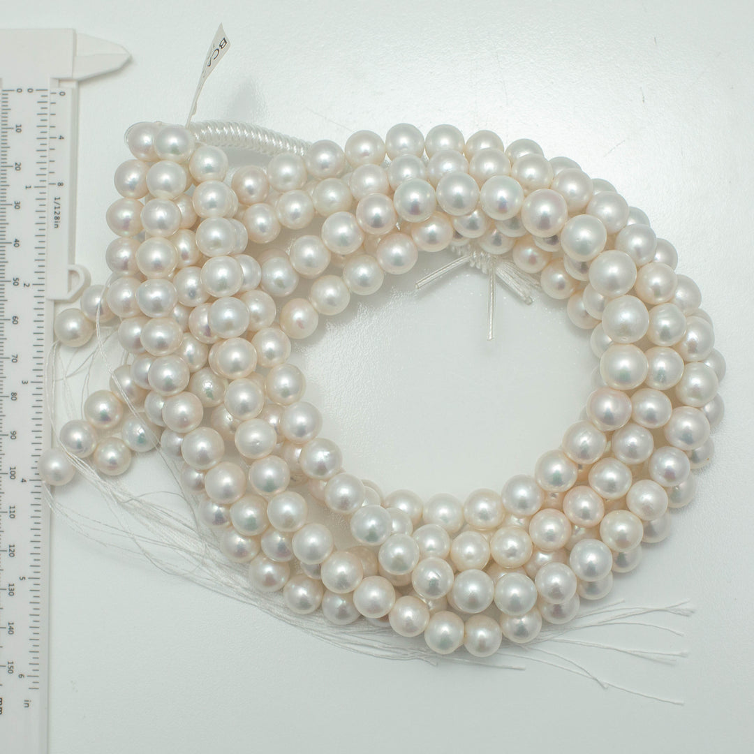 Edison 10-12mm Round Pearls White AAA Pearl Strands