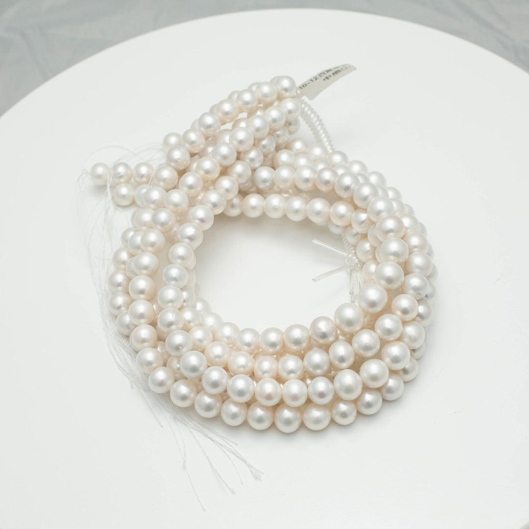 Edison 10-12mm Round Pearls White AAA Pearl Strands