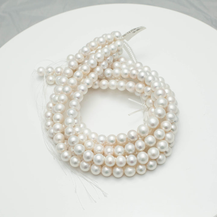 Edison 10-12mm Round Pearls White AAA Pearl Strands
