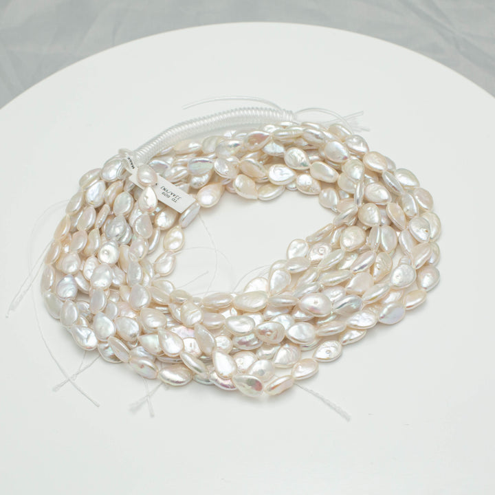 Baroque 11-12mm Teardrop Pearls White AAA Pearl Strands