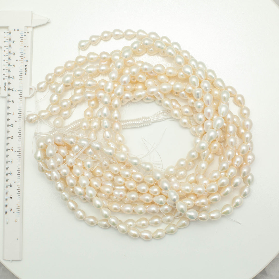 Freshwater Akoya 8-9mm Teardrop Pearls White AAA Pearl Strands