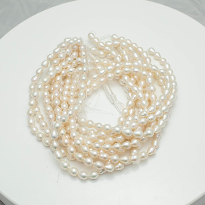 Freshwater Akoya 8-9mm Teardrop Pearls White AAA Pearl Strands