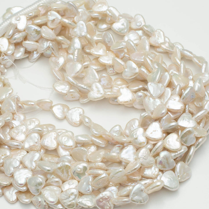 Baroque 12-13mm Heart Pearls White AAA Pearl Strands