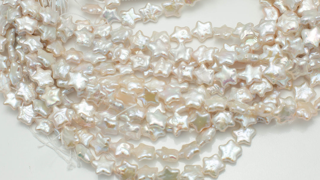 Baroque 11-12mm Five Star Pearls White AAA Pearl Strands