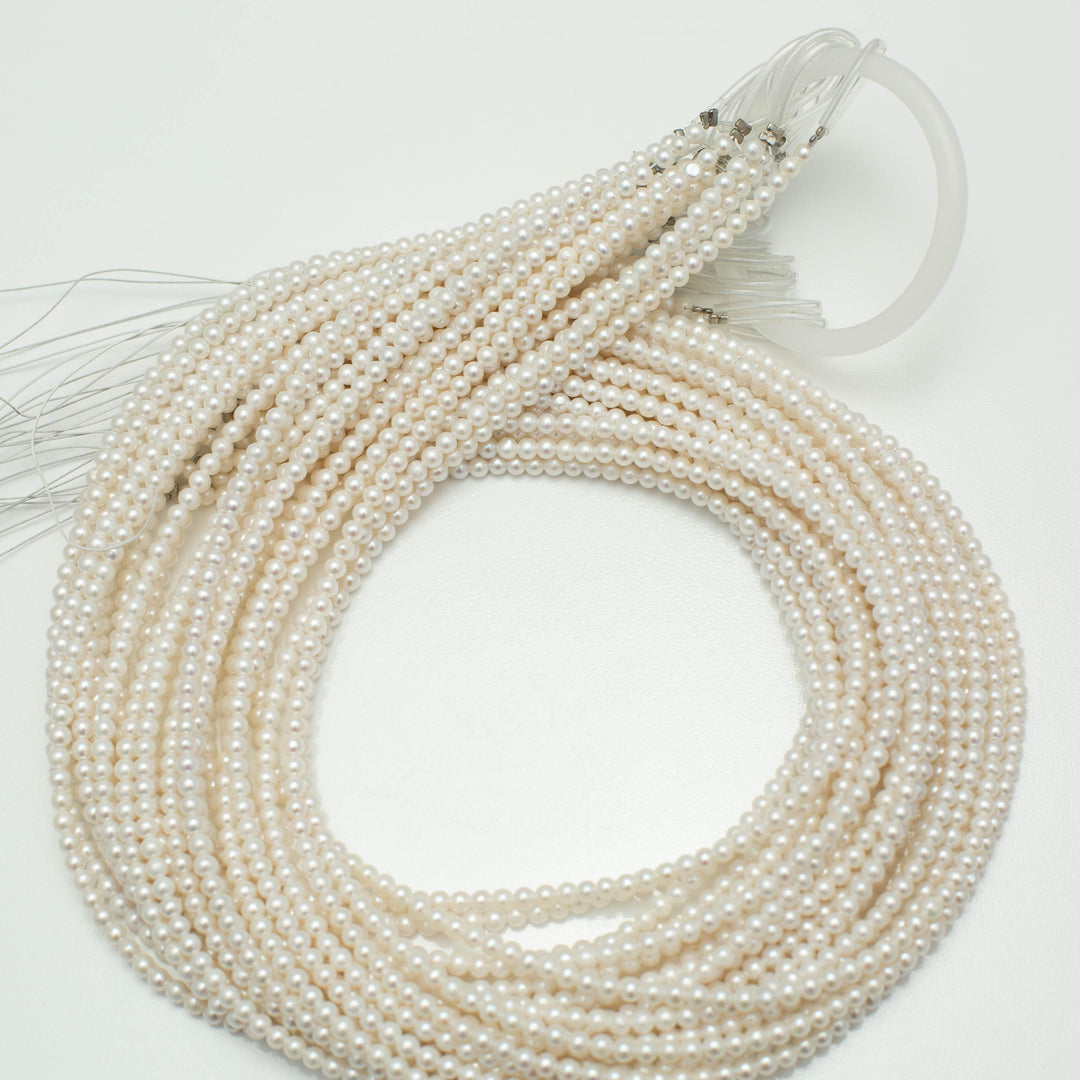 Freshwater Akoya 5-5.5mm Round Pearls White TOP Pearl Strands