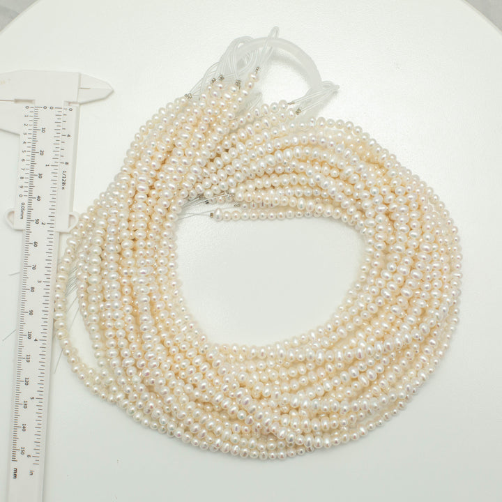 Baroque 5-6mm Potato Pearls White AAA Pearl Strands