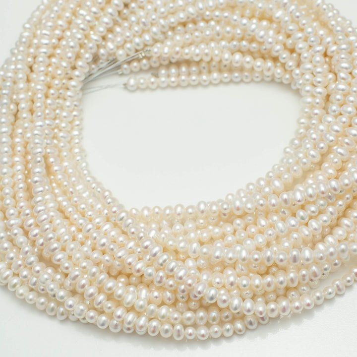 Baroque 5-6mm Potato Pearls White AAA Pearl Strands