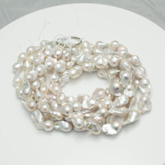 Baroque 13-17mm Fireball Pearls White AAA Pearl Strands