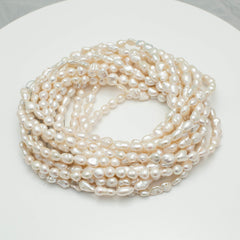 Baroque 8-9mm Keshi Pearls White AAA Pearl Strands