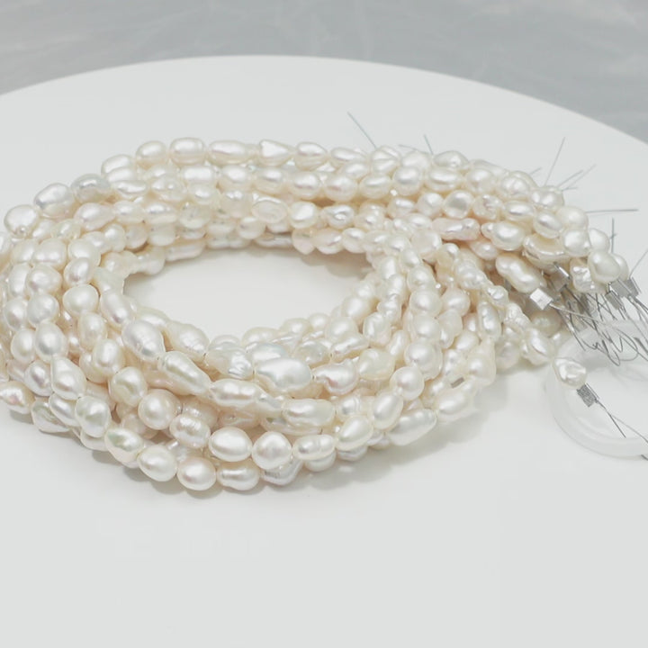 Baroque 8-9mm Keshi Pearls White AAA Pearl Strands