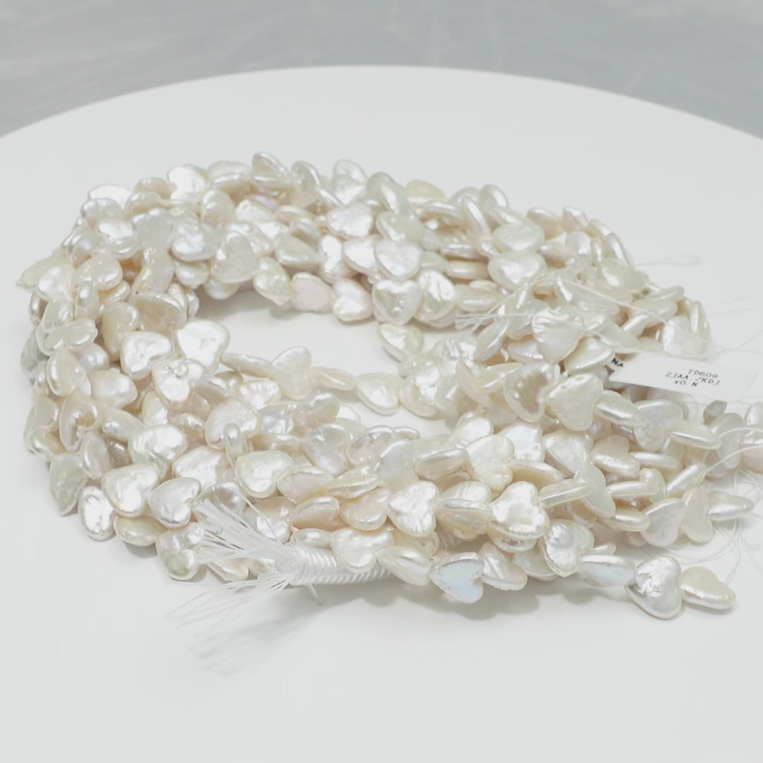 Baroque 12-13mm Heart Pearls White AAA Pearl Strands