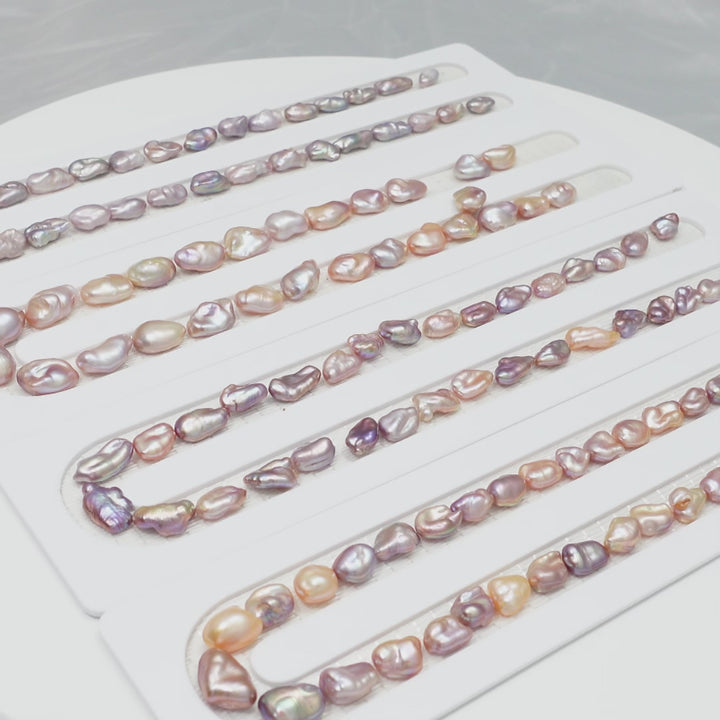 Baroque 8-10mm Keshi Pearls Colorful AAA Pearl Strands