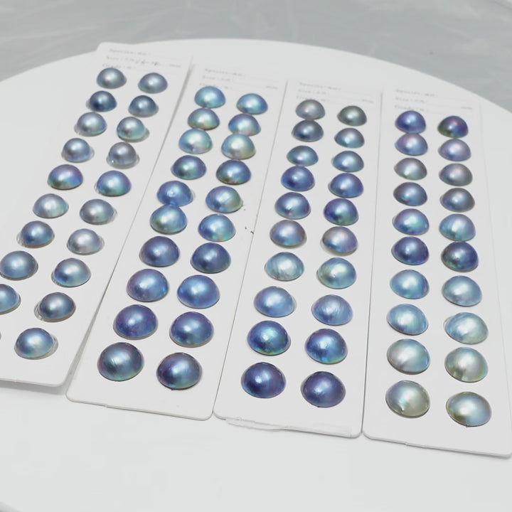 MABE 15-16mm Round Pearls Blue AAA Pearl Pairs