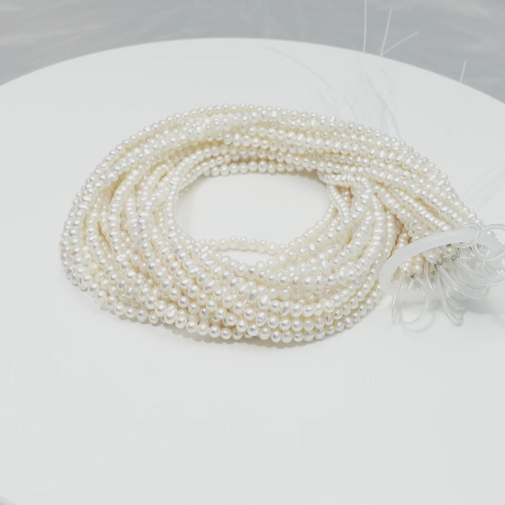 Baroque 5-6mm Potato Pearls White AAA Pearl Strands